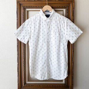 Cactus Man Ricky Singh Men’s Sz Small Anchor Print 100% Cotton Button Down Shirt